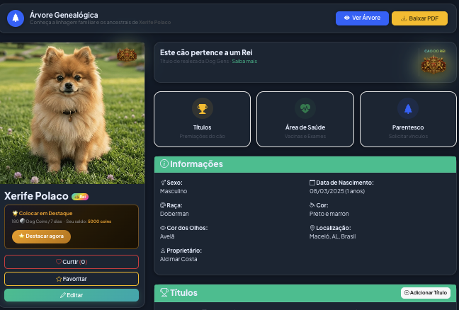 Cão perfil